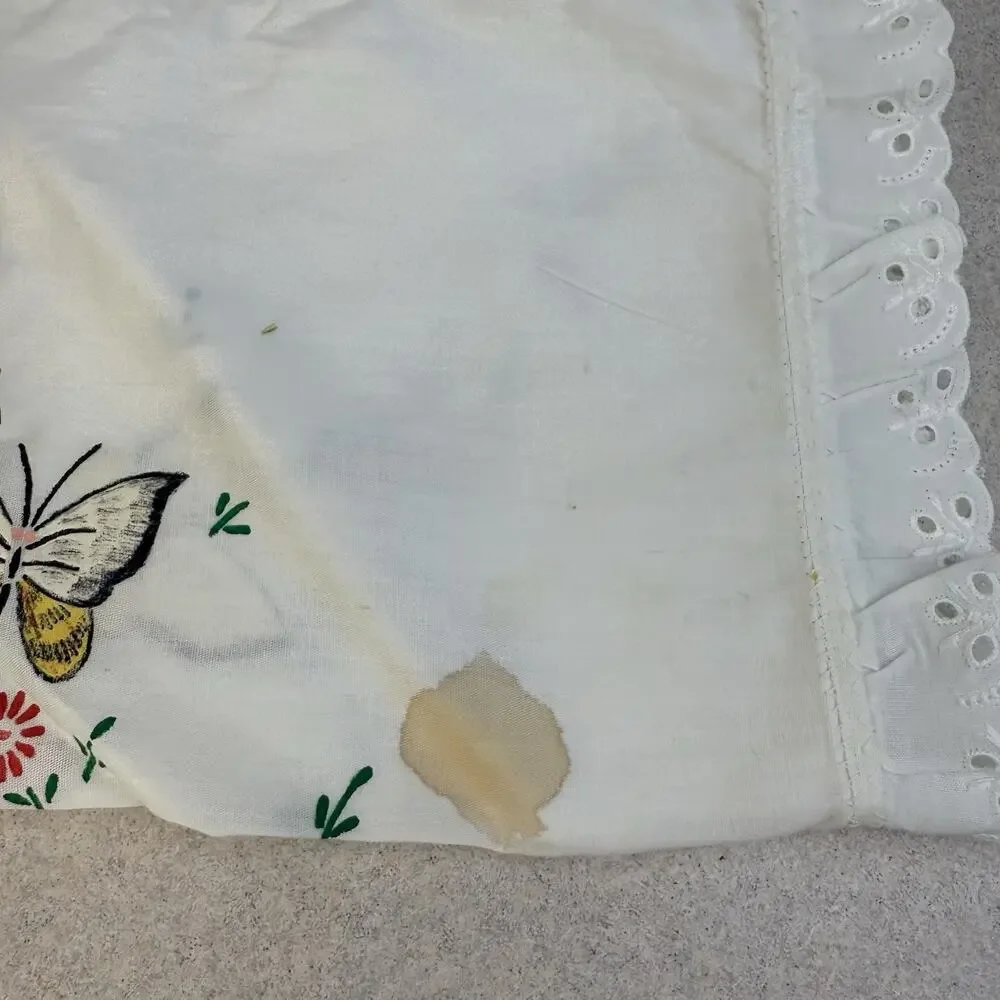 Vintage Lot of 2 Handpainted‎ Hand Stitched Embrodered Table Runners Scarf